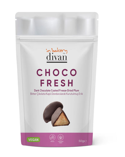 Divan Chocolate Coated, Freeze Dried Plum, Doypack, 1.8oz (50g) x 10pcs - 7006750