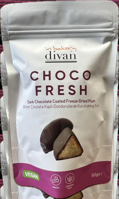 Divan Chocolate Coated, Freeze Dried Plum, Doypack, 1.8oz (50g) x 10pcs - 7006750