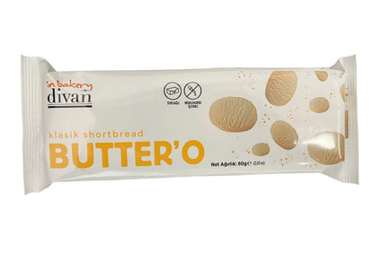 Divan Cookie, Plain, Butter'o Scottish Shortbread, Flow Pack, 2.8oz (80g) x 12pcs - 7008422