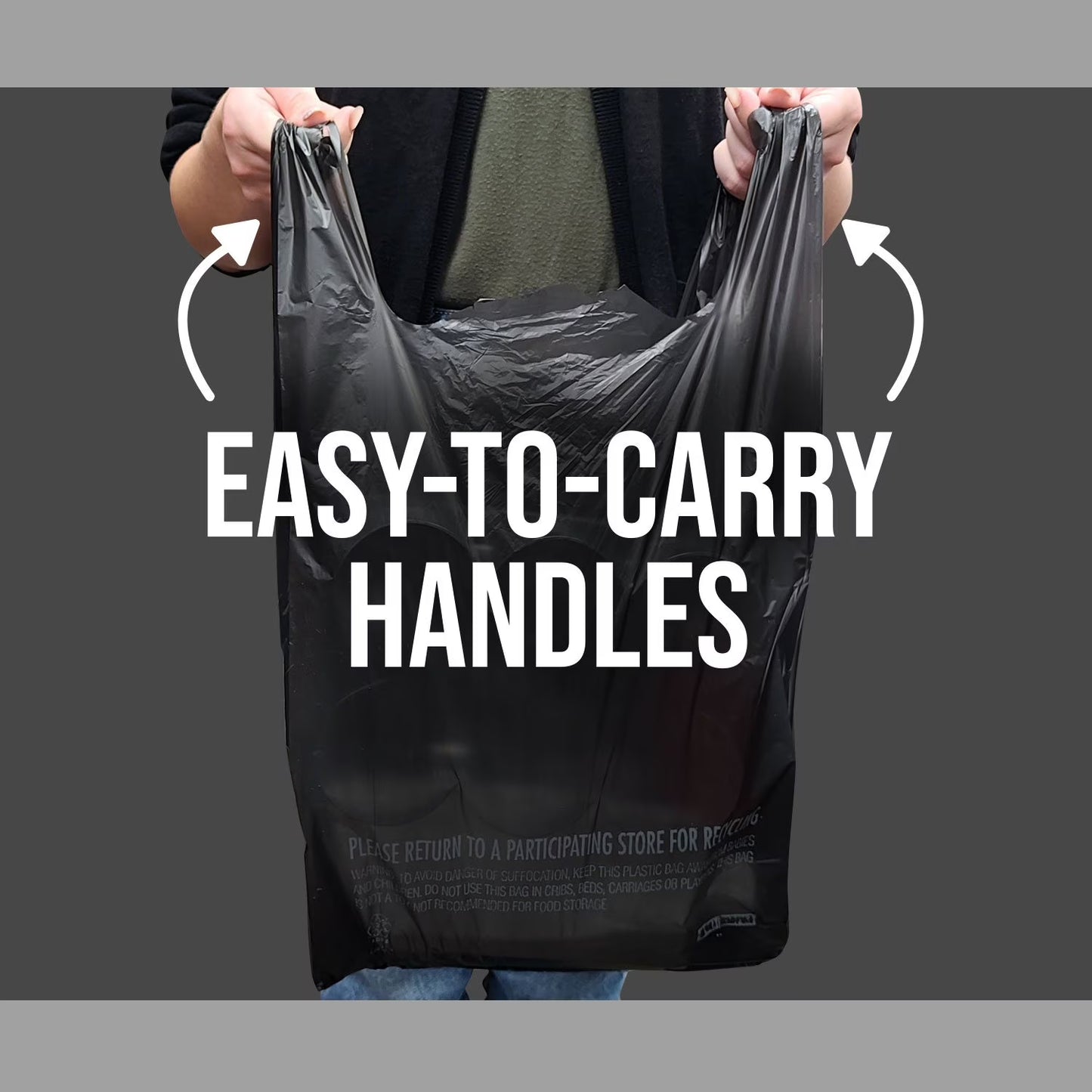 Husky Black T-Shirt Carryout Bags, 11.5" x 6.5" x 22" 1000 ct.