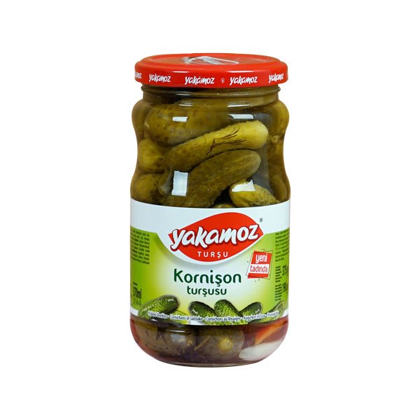 Yakamoz, Pickles, Cornichons, Gherkins (Kornison), No. 0, Glass Jar, 370ml x 12 - 7104