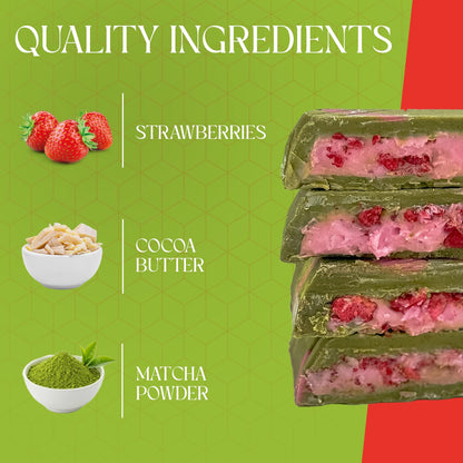 Beemax Matcha Strawberry Cream Bar Chocolate Bar - 3.36 oz Bar 2002