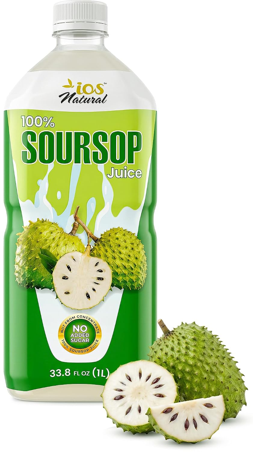 IOS Naturals 100% Soursop Juice 33.8 fl oz X 12