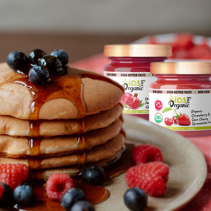 IOS Love Organic Strawberry & Sour Cherry Spreadable Fruit, 10.1 oz X 6