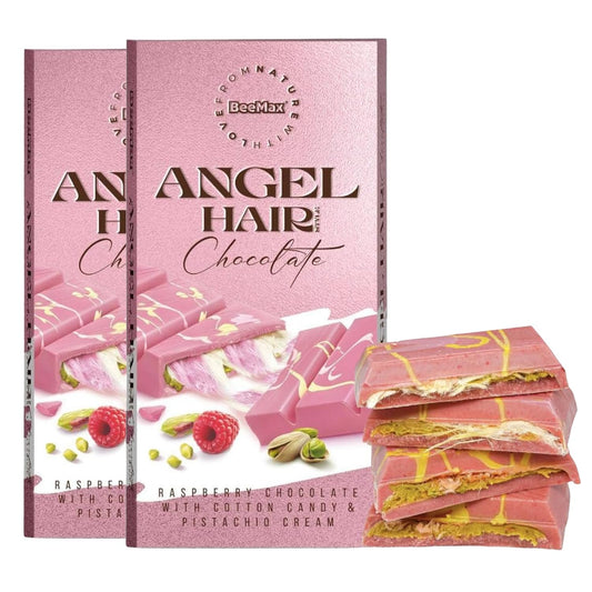Beemax Raspberry Angel Hair Dubai Chocolate Bar 6 oz (170g) C2001