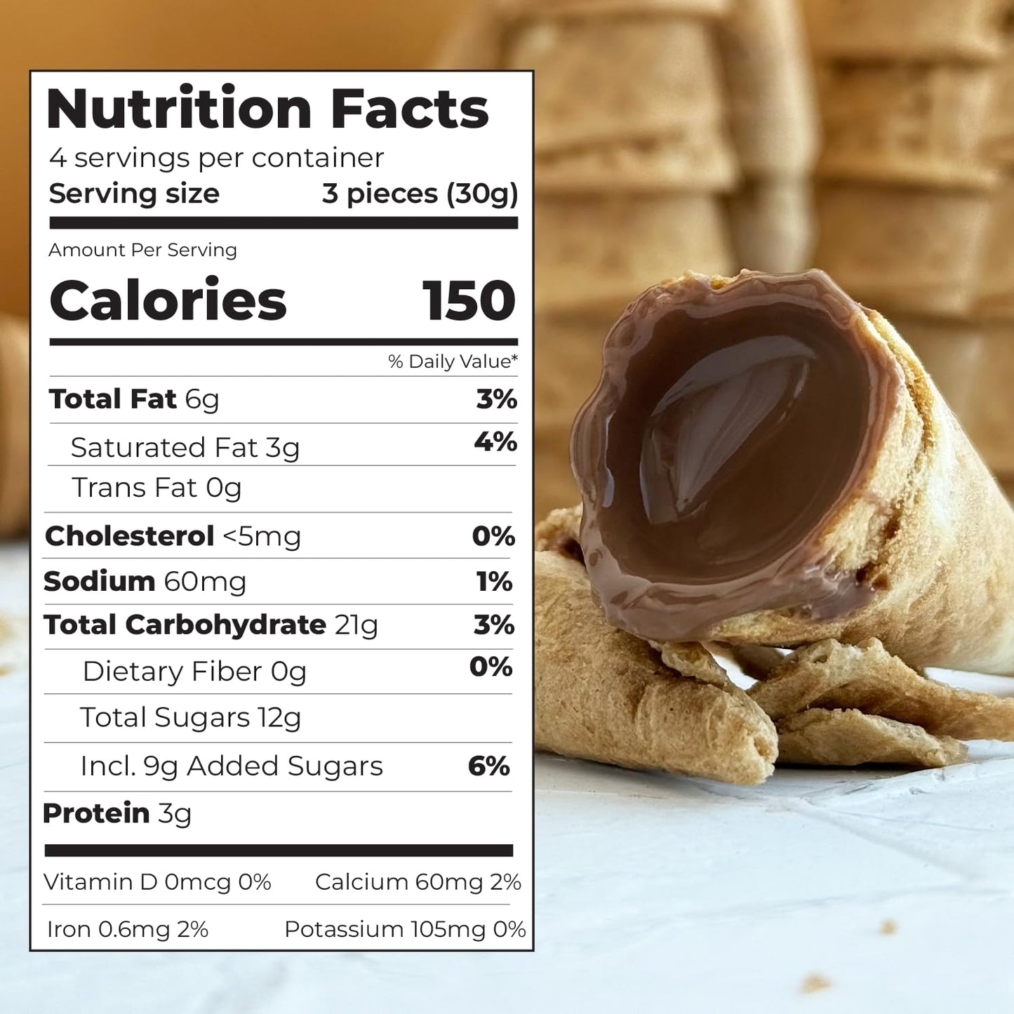 Beemax Dubai Style Chocolate Cones 4.24 oz (120g) X 12