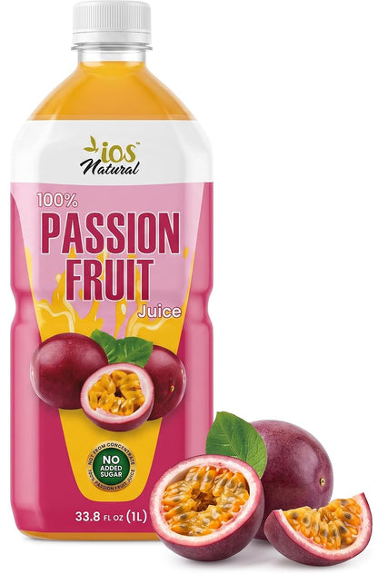 IOS Naturals 100% Passion Fruit Juice 33.8 fl oz X 12
