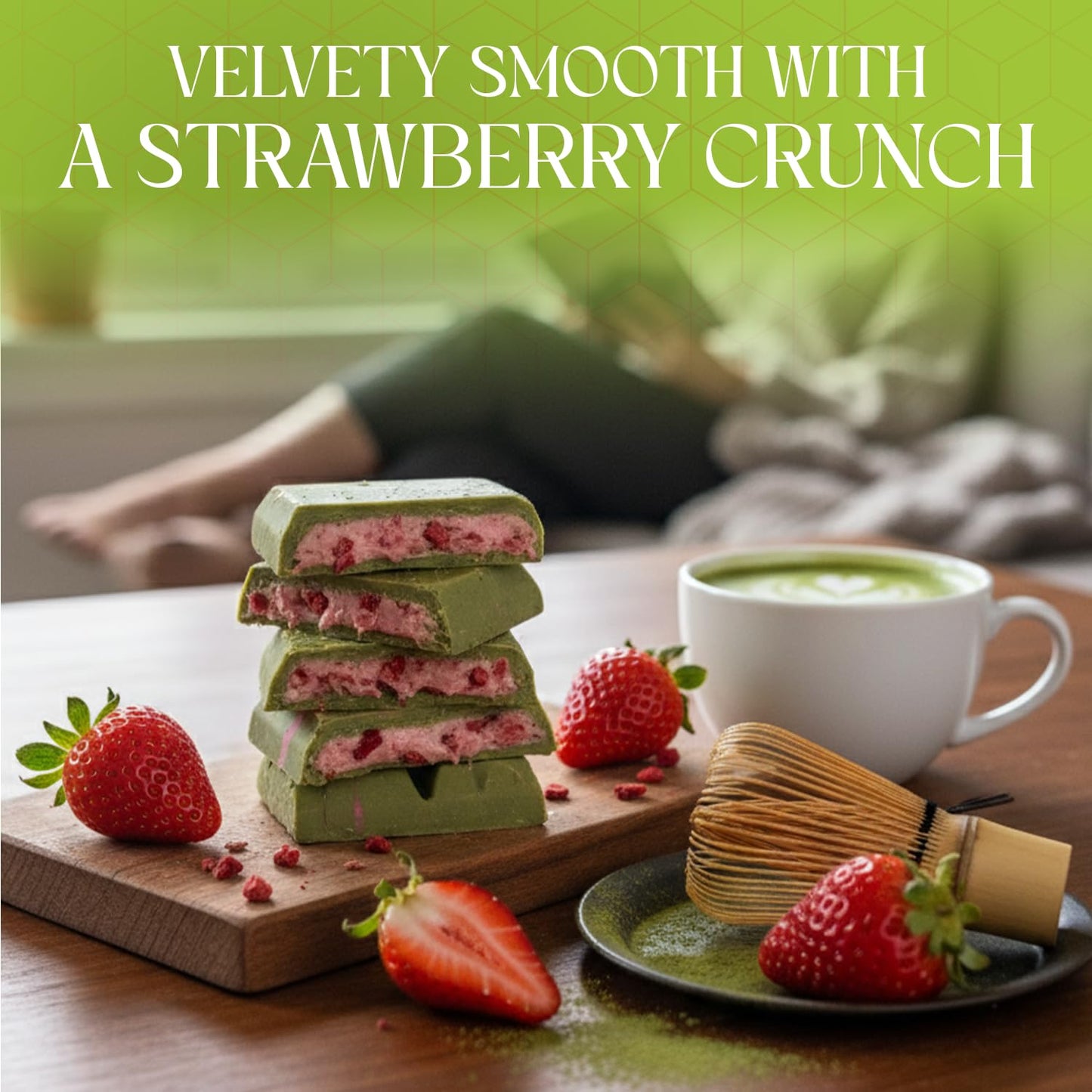 Beemax Matcha Strawberry Cream Bar Chocolate Bar - 3.36 oz Bar 2002