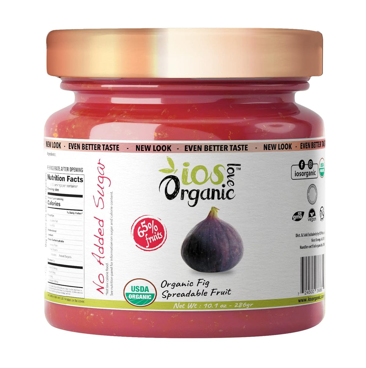 IOS Love Organic Fig Spreadable Fruit, 10.1 oz X 6