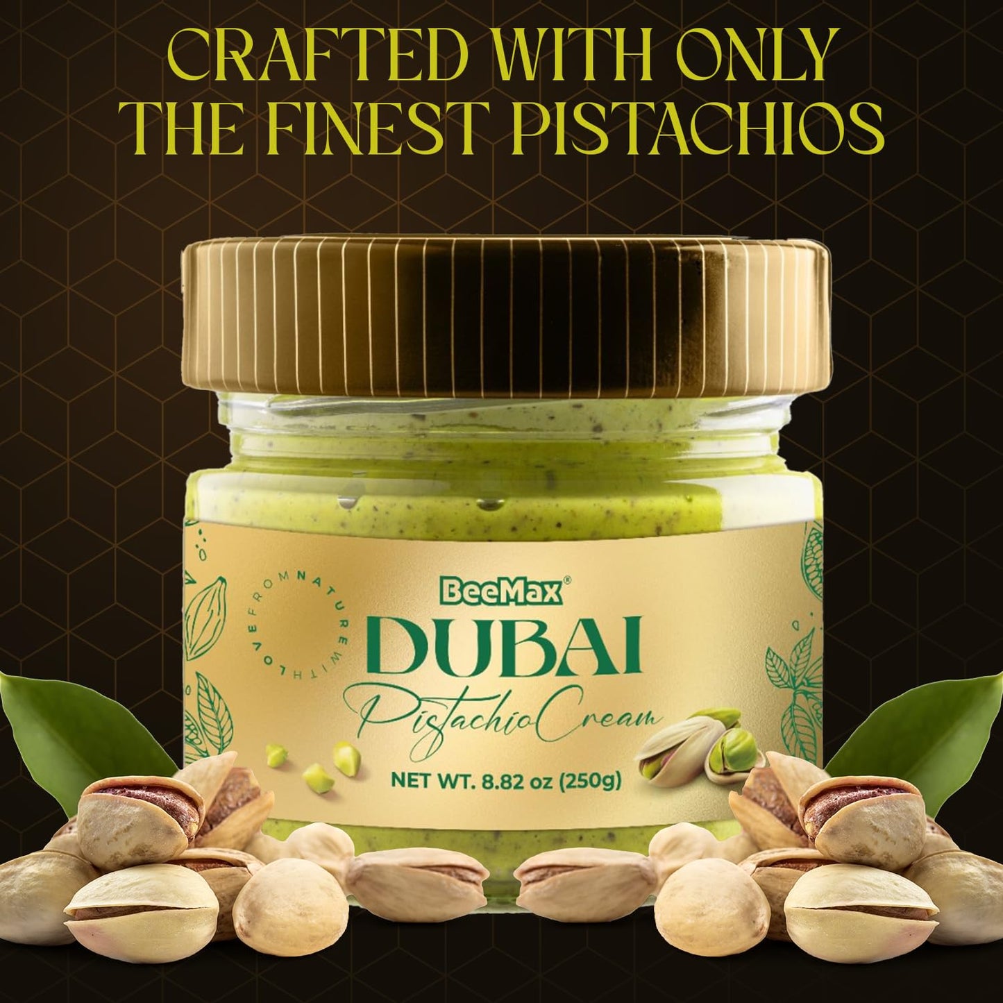 Beemax Dubai Pistachio Cream Jar  – 8.82 oz (250g) X 12 pcs