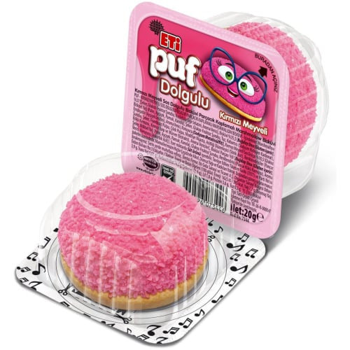 ETI Puf Marshmallow Biscuits Red Fruit 16g 1cs/48pcs