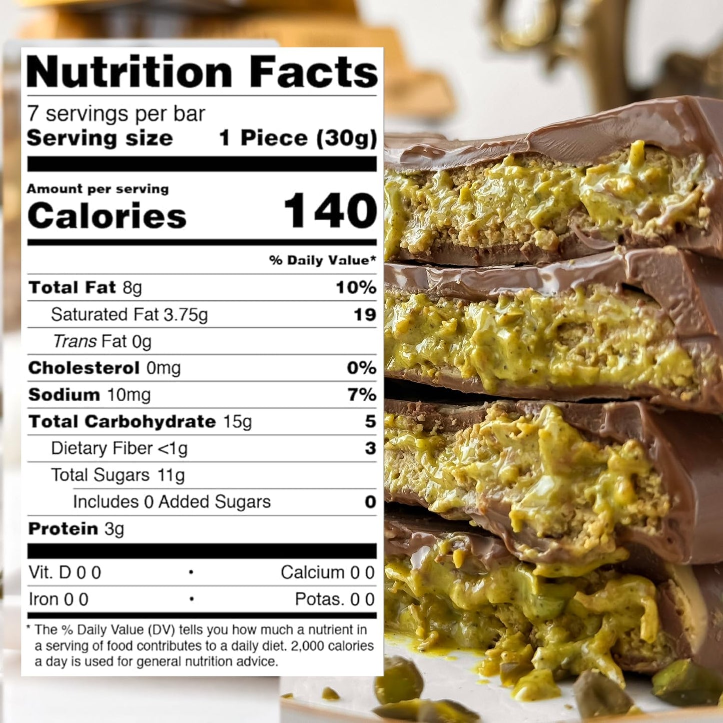 BeeMax Dubai Chocolate, Bar, 3.36oz (95g) x 1pc- DC1002