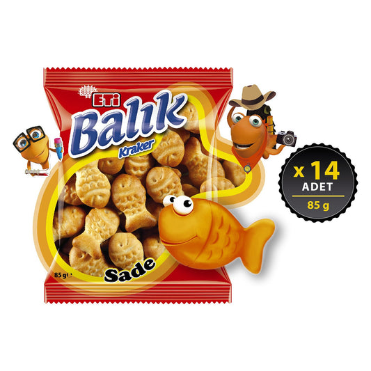 ETI Fish Shaped Cracker / Balƒ±k Kraker 85g 1cs/14pcs