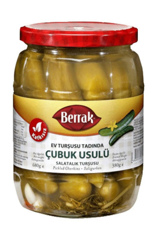 BERRAK Pickled Gherkins/Smooth/ Cubuk 370ml 1cs/12pcs