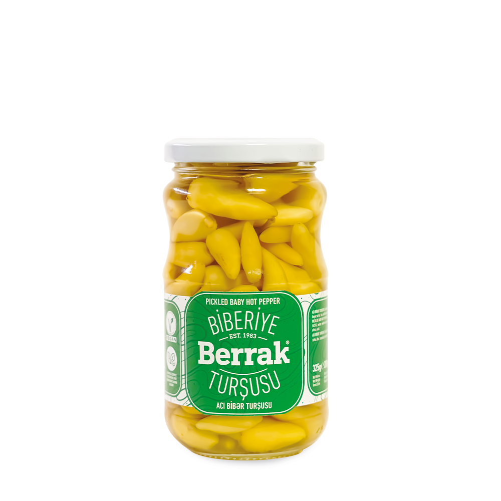 BERRAK Pickled Baby Hot Peppers - 370ml 1cs/12pcs
