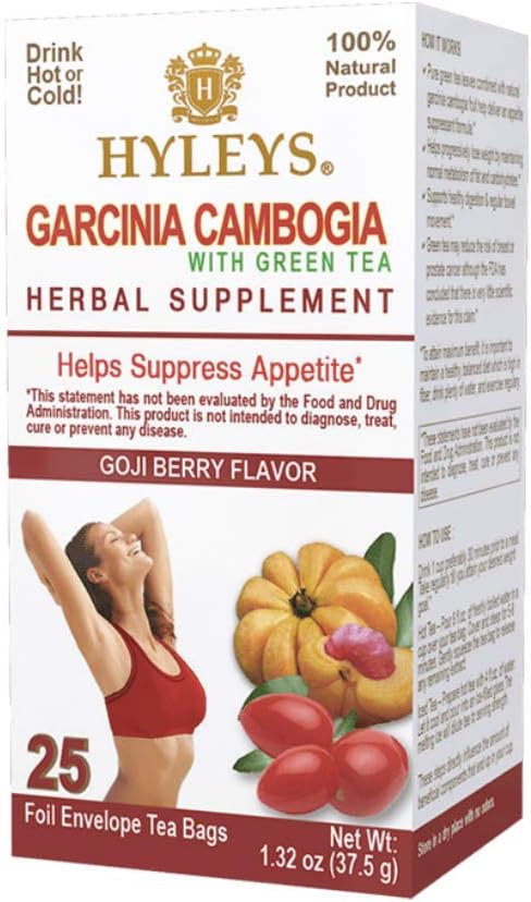 HYLEYS WELLNESS TEA GARCINIA CAMBOGIA & GOJI BERRY 1.32oz X 25pc X 12/CS - HY35