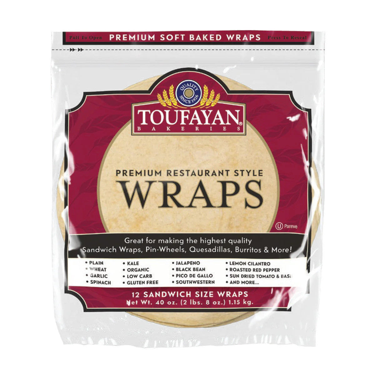 A3 TF Food Service 12" Large Wraps Plain 1cs/6 pcs