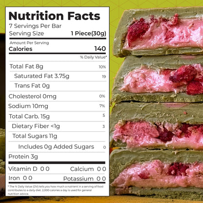 Beemax Matcha Strawberry Cream Bar Chocolate Bar - 3.36 oz Bar 2002