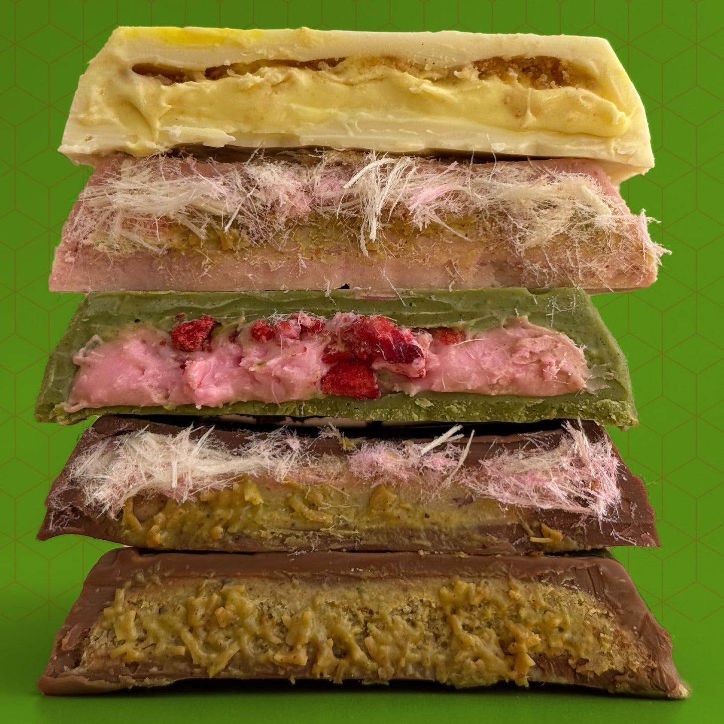 Beemax Matcha Strawberry Cream Bar Chocolate Bar - 3.36 oz Bar 2002