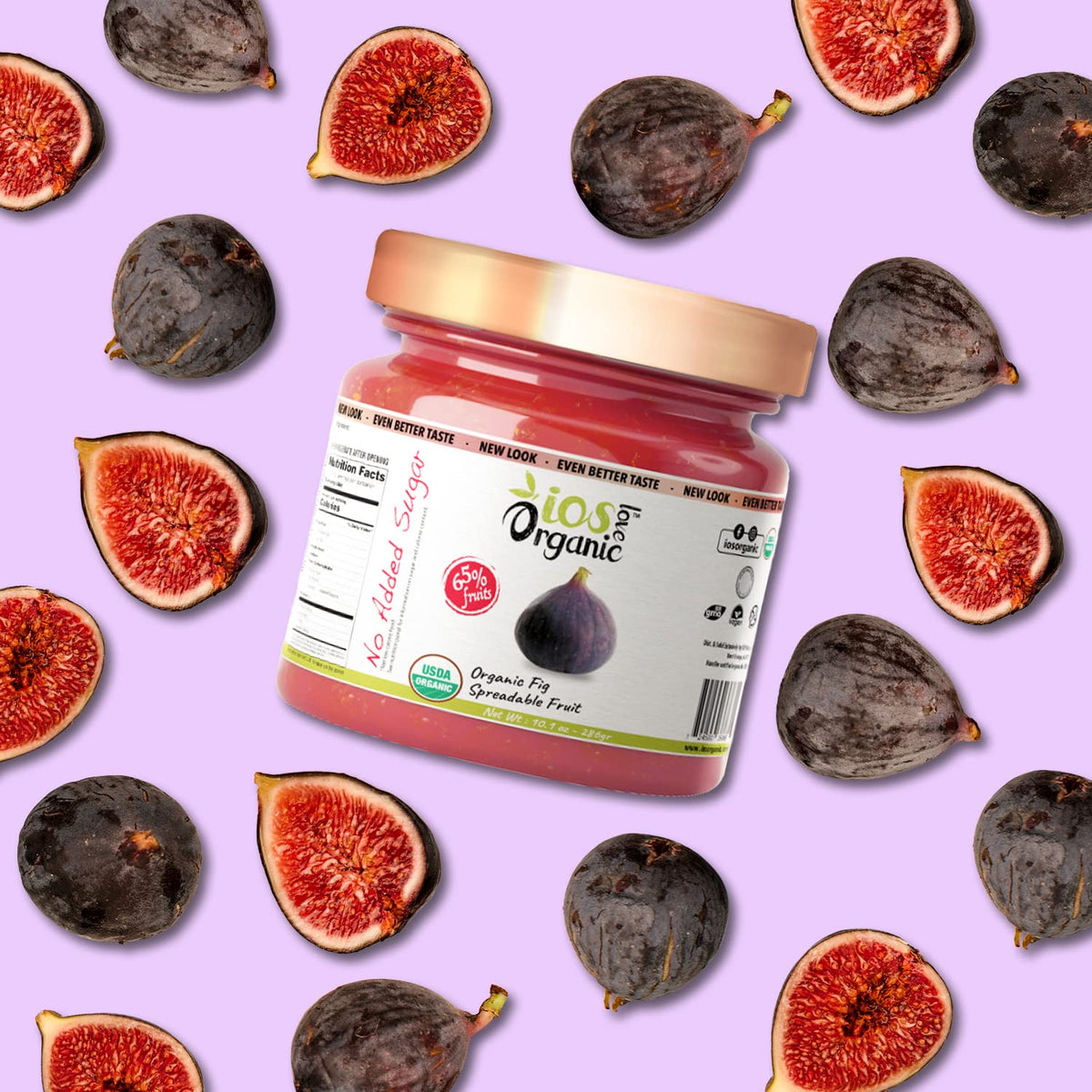IOS Love Organic Fig Spreadable Fruit, 10.1 oz X 6