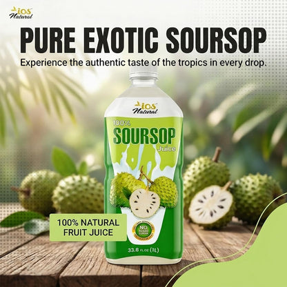 IOS Naturals 100% Soursop Juice 33.8 fl oz X 12