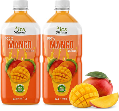 IOS Naturals 100% Mango Juice 33.8 fl oz X 12