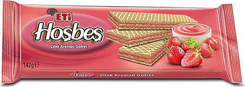 ETI Hosbes Strawberry Cream Wafer 142g 1cs/20pcs