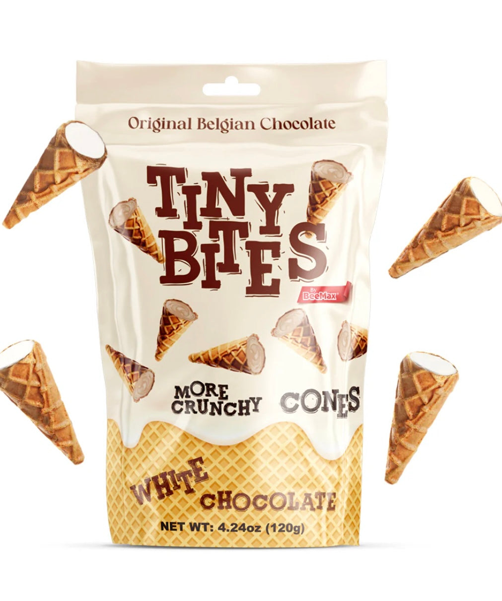 BeeMax Tiny Bites White Chocolate Waffle Cones 4.24 oz B2003