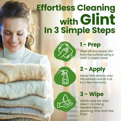 Glint Multi-Purpose Herbal Cleaner, Plant-Based, Eco-Friendly, Stain & Grease Remover, 1000 ml (33.8 fl oz) X 12