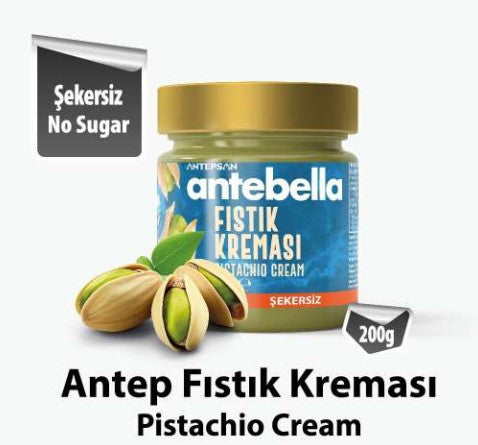 ANTEBELLA SPREADABLE PISTACHIO CREAM WITHOUT SUGAR 200gr x 12pcs - APS226