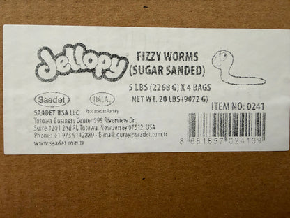 YAY FUN Bulk Gummy Fizzy Worms 5lbs. X 4Pcs - DBG-030