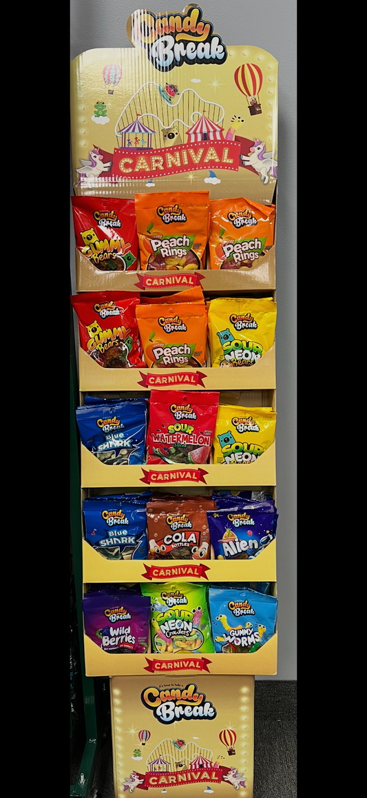 Elvan Candy Break Carnival Red Stand 113 grX90 Bags Mix 1100012159