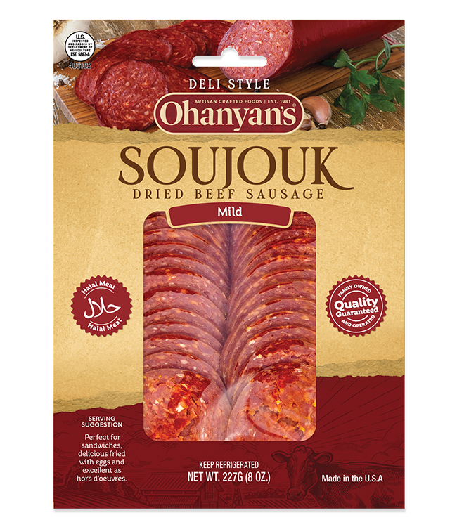 Ohanyan's Slices Beef Soujouk Mild 1cs/30pcs