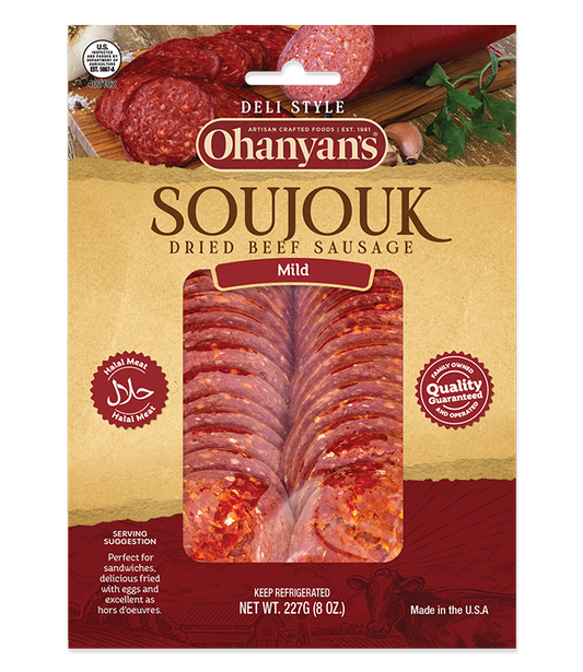 Ohanyan's Slices Beef Soujouk Mild 1cs/30pcs