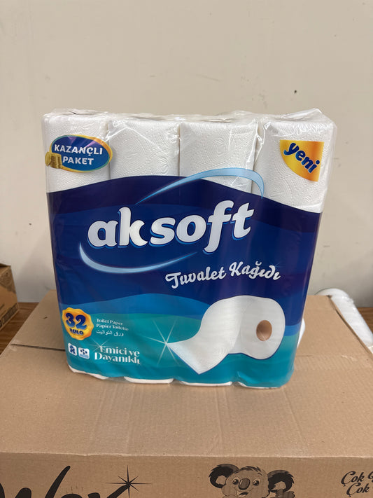 Aksoft Toilet Paper 115 Sheets 32 Rolls*3 Pcs, 4.3kg(9.5lbs)/1pcs - CB8012