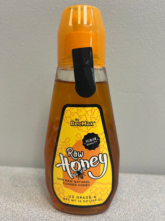 BeeMax Raw Flower Honey 14oz Squeeze Bottle, design 4 H1015