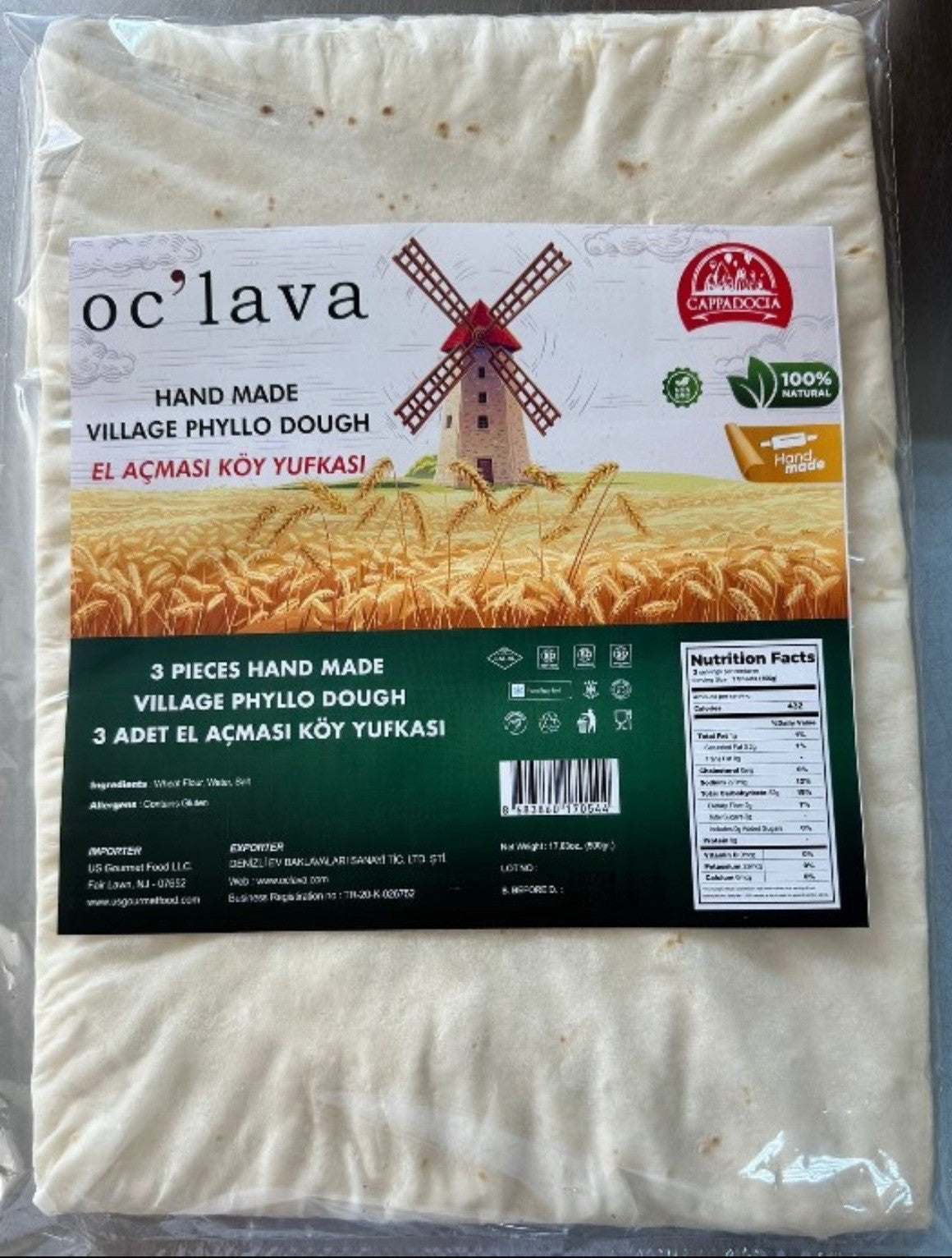 OC'LAVA YUFKA 500gr x 20pcs (3'lu) - OC06