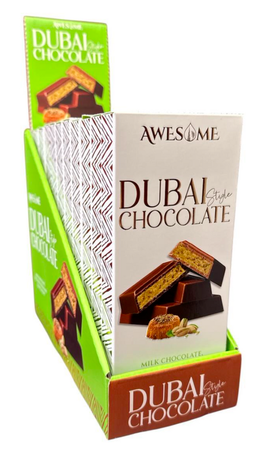 Awesome Dubai Chocolate 6.35 Oz. (180g) x 12 Pcs. - AWS-001
