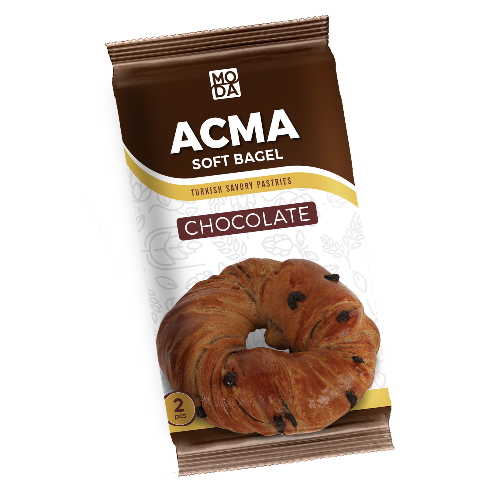 Moda Acma, Soft Bagel, Chocolate, 4oz (112g) x 2pcs x 15pack - 340225 ...