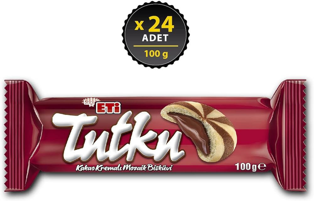 ETI Tutku Mosaic Biscuit with Chocolate Cream 100g/3.53oz 1cs/24pcs