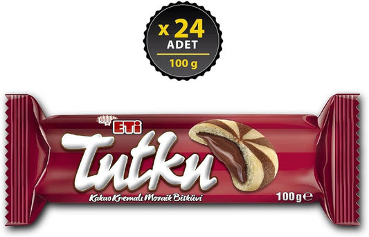 ETI Tutku Mosaic Biscuit with Chocolate Cream 100g/3.53oz 1cs/24pcs