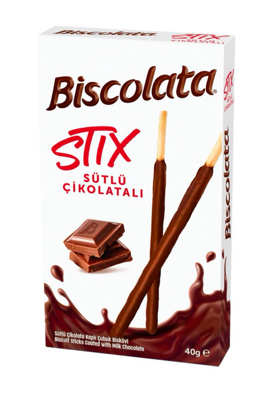 Biscolata Stix Milk Chocolate 1.41 Oz. (40g) x 48 Pcs. - BIS-004