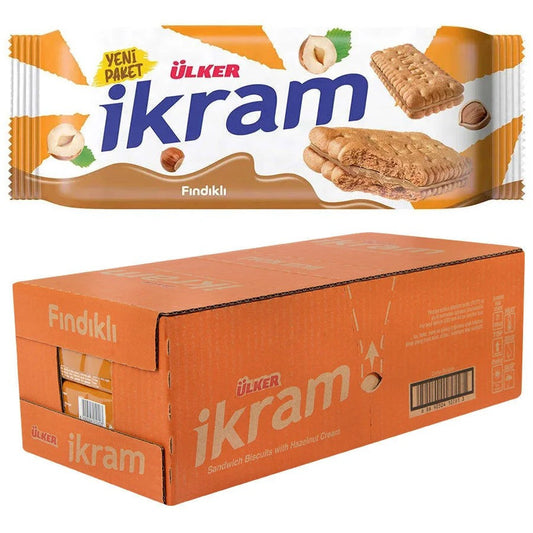 Ulker Ikram Hazelnut Cream Biscuits 2.96 oz (84‚ÄØg) x 24 pcs