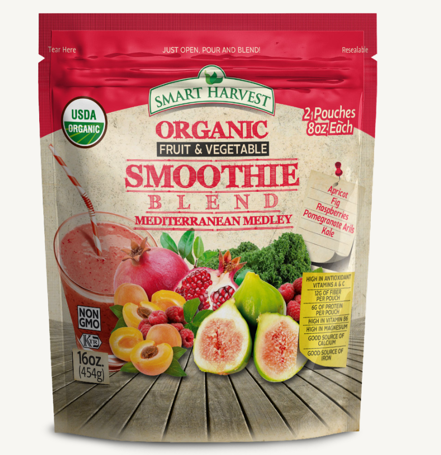 Smart Harvest Smoothie Blend Organic Mediterranean Medley 16oz (2 pack*8 oz) x 10pcs - SMA06