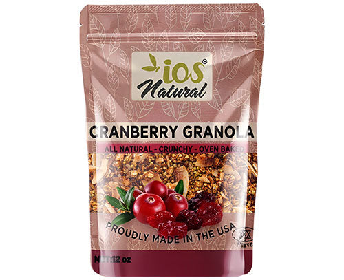 IOS Natural Cranberry Granola Cereals 12oz X 12