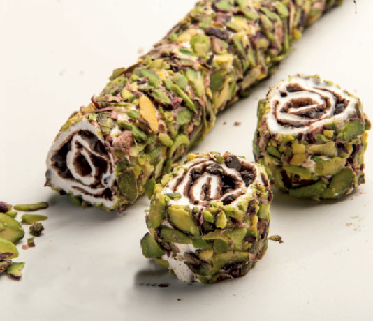 Cutted Pistachio Coated Drop Chocolate And Pistachio Wrapped Delight, 5kg(11lbs)/5pcs - CRS119