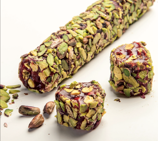 Cutted Pistachio Coated Ribbon Delight With Pistachio And Pomegranate, 5kg(11lbs)/5pcs - CRS127