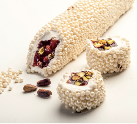 White Granulated Chocolate Mega Pasha With Pomegranate And Pistachio, 5kg(11lbs)/5pcs - CRS69