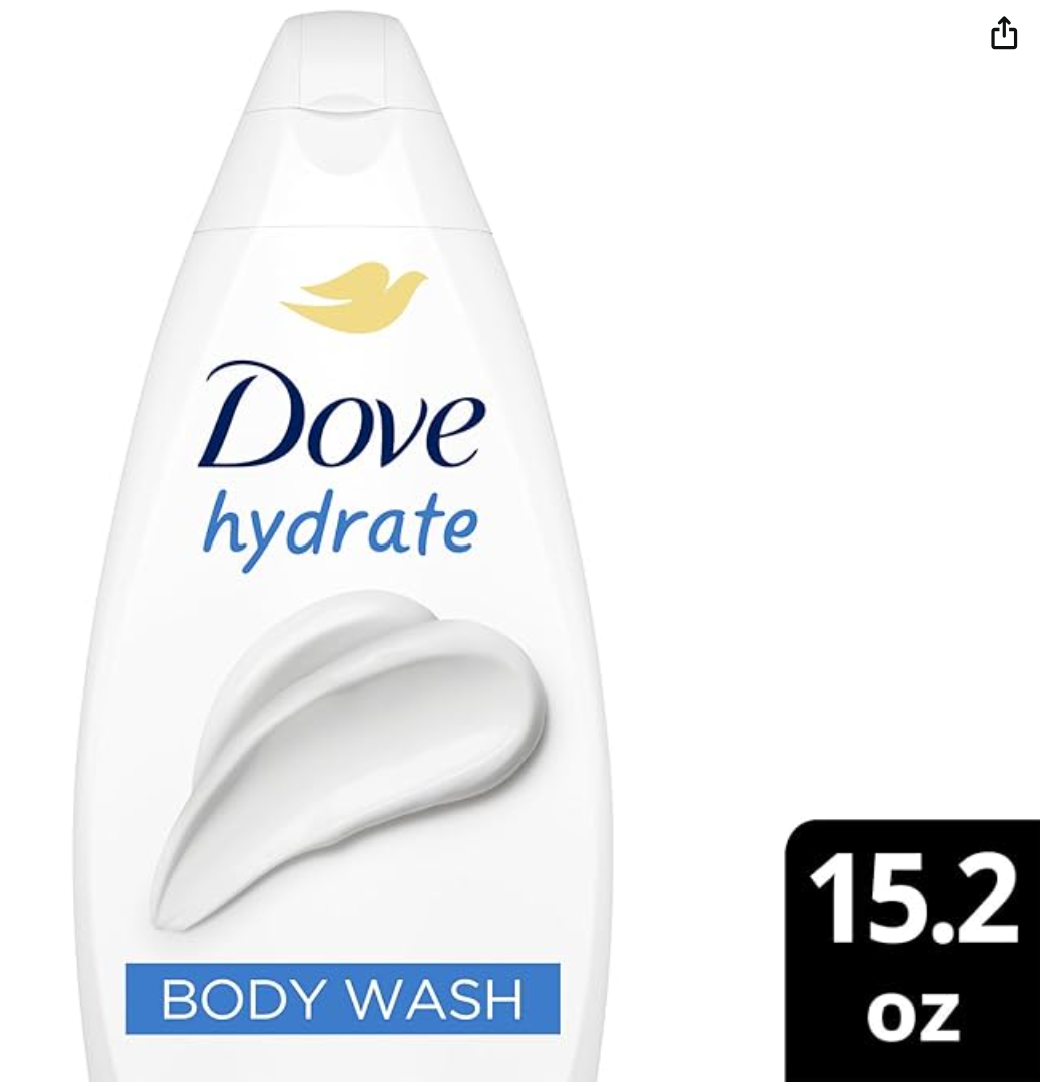 DOVE BODY WASH 15.2 OZ (450 ML) HYDRATE X 12PCS - 450DBWHY