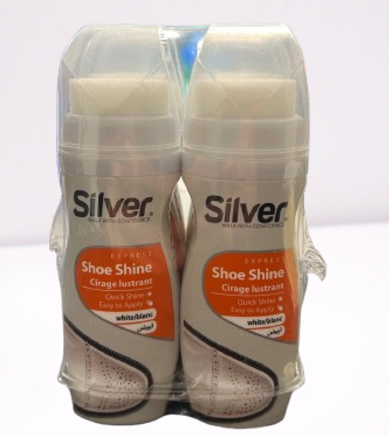 SILVER LIQUID SHOE POLISH | 75ml (2.53 oz) x 12 | WHITE - SLV13